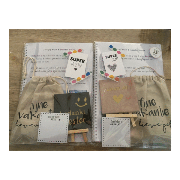 cadeaupakketje juf, cadeaupakketje meester