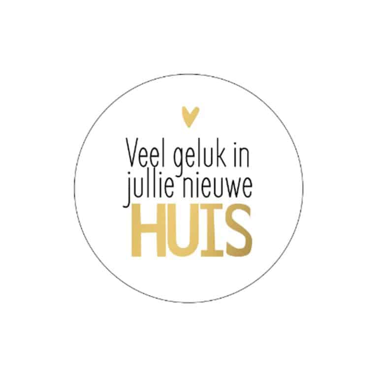 Sticker Veel geluk in jullie nieuwe huis | Cadeausticker | van Kootje