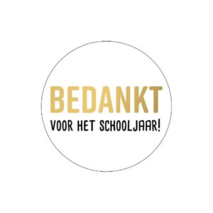 sticker einde schooljaar, sticker bedankje schooljaar