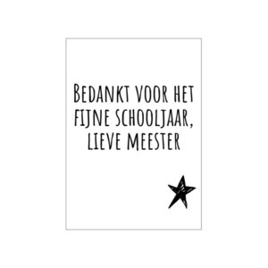 bedankje meester, kaart meester