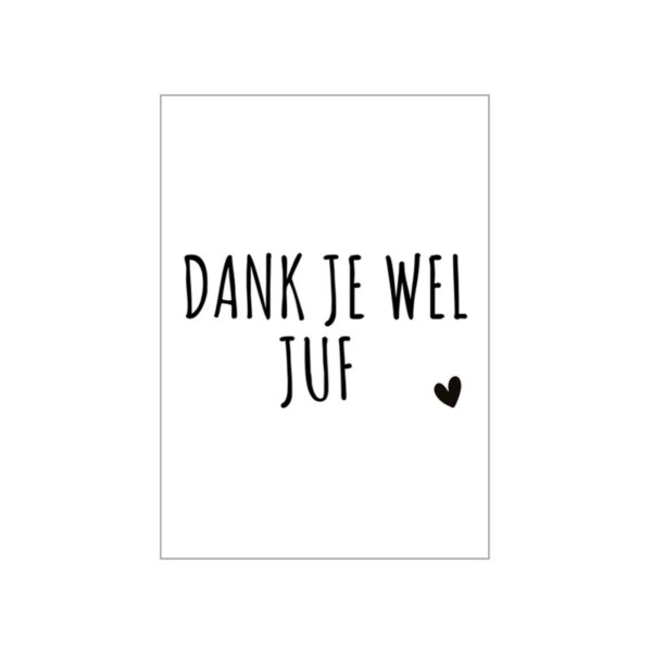 kaart juf, bedankje juf