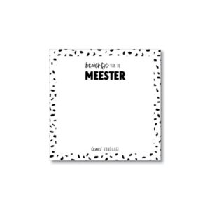 post-its meester, cadeautje meester