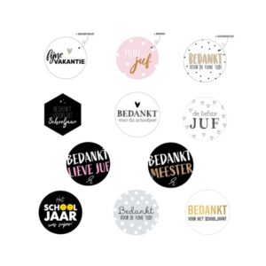 cadeaustickers juf en meester