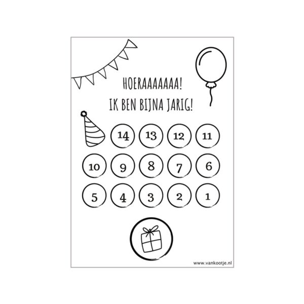 aftelkalender verjaardag, gratis aftelkalender verjaardag
