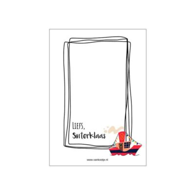 invulkaart Sinterklaas, kaart Sinterklaas, wenskaart, ansichtkaart