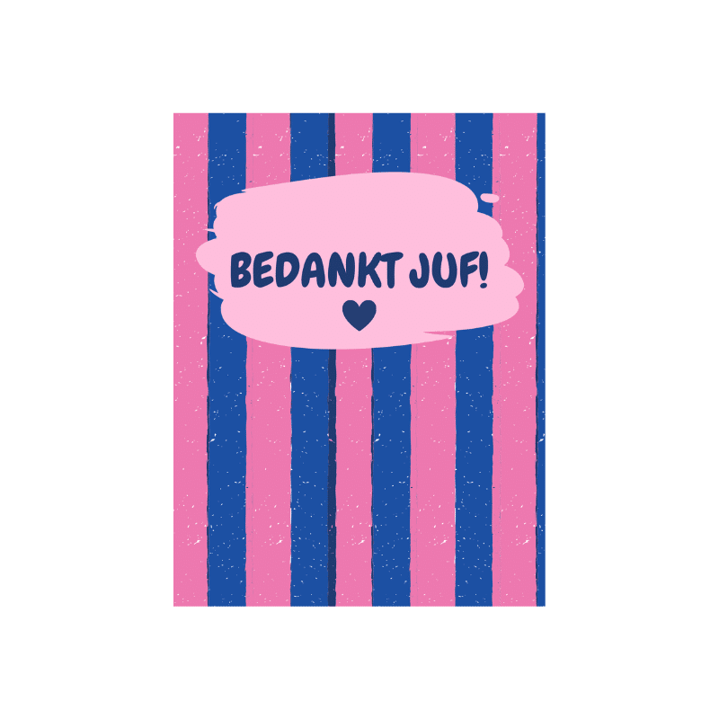kaart juf, bedankje juf