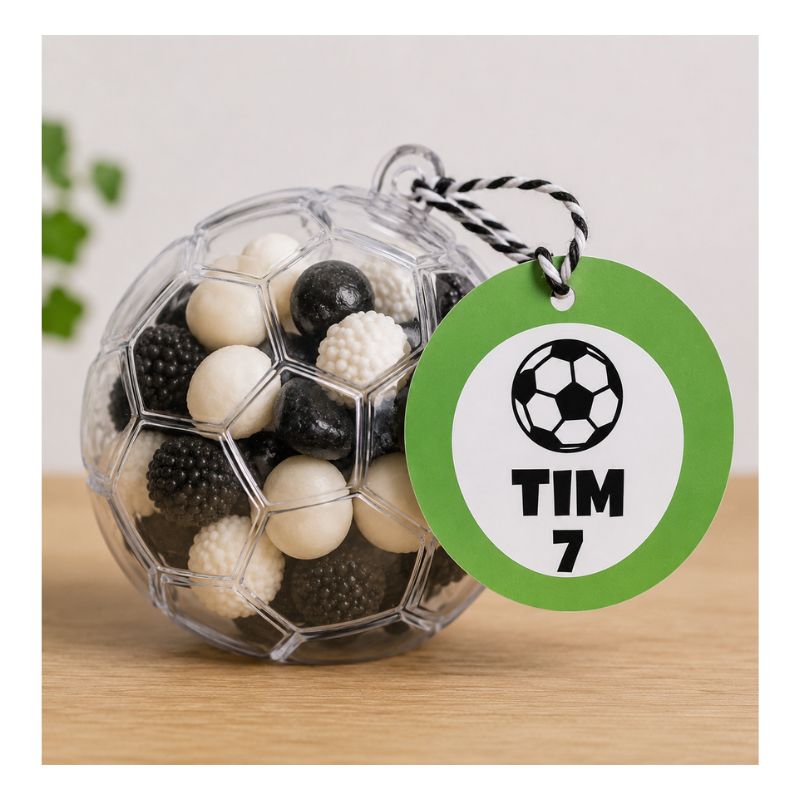 traktatie voetbal, sticker voetbal traktatie