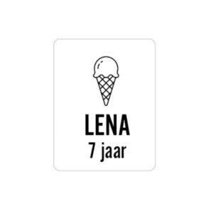 sticker traktatie ijsje, traktatiesticker ijsje