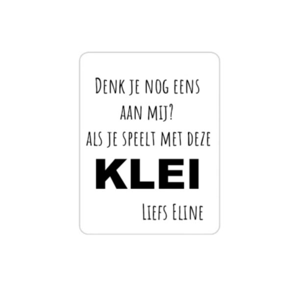 traktatie klei, klei traktatie, sticker klei