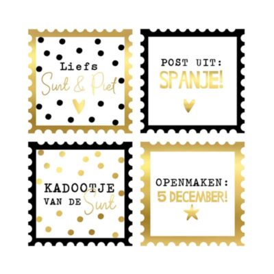 Sticker Sinterklaas - postzegel