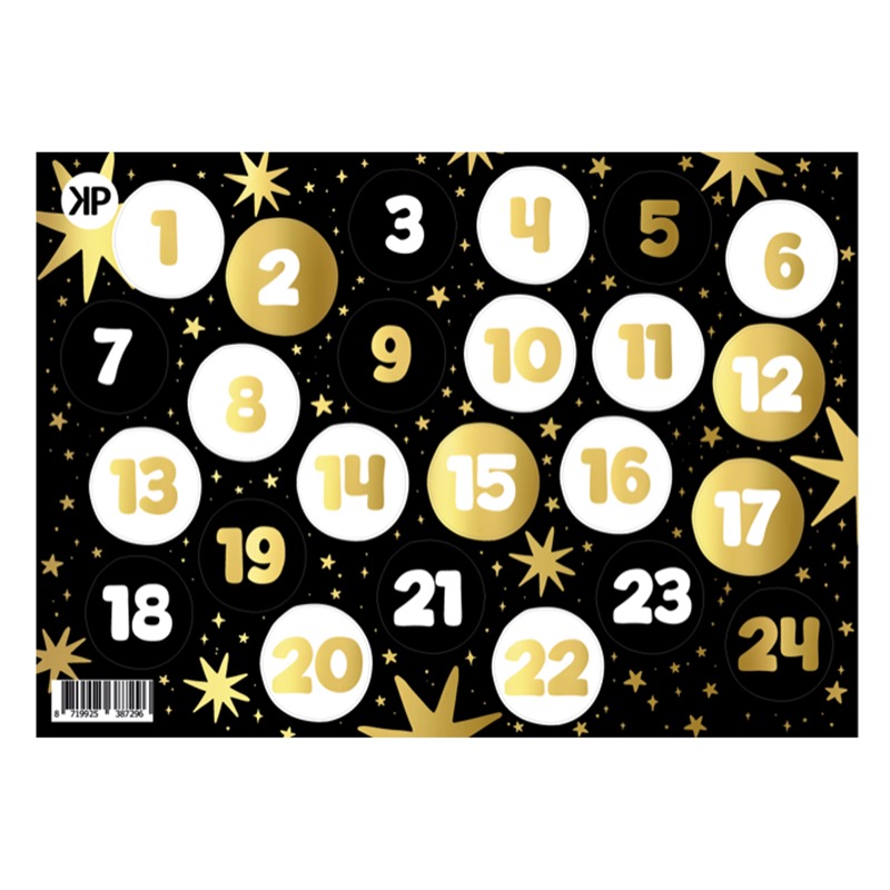 Stickervel kerst advent