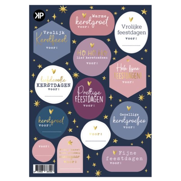 stickervel kerstmis, stickers kerst, inpakken kerstcadeautjes