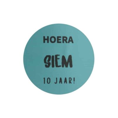 traktatiesticker, gepersonaliseerde traktatiesticker, sticker met naam en leeftijd