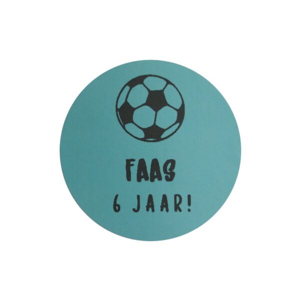 traktatiesticker, sticker traktatie voetbal