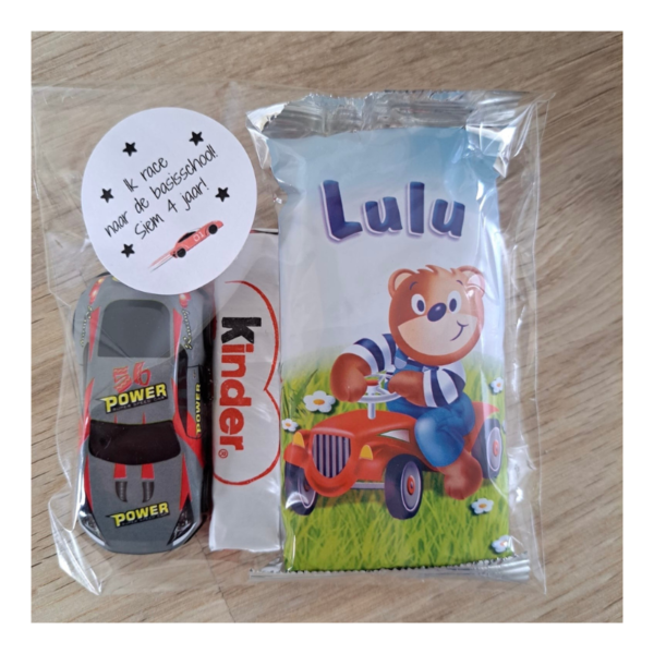 Ik race naar de basisschool, traktatie basisschool