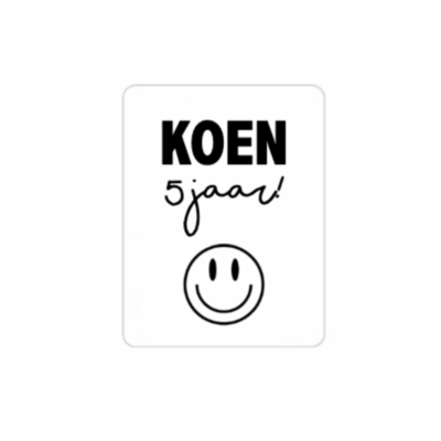 traktatiesticker, sticker met naam