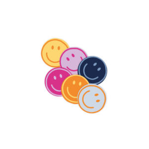 cadeausticker, cadeautje inpakken, sticker Smiley