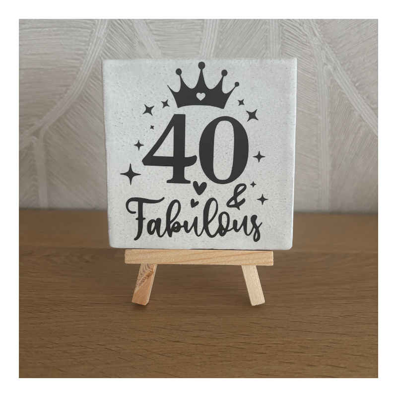 tegeltje, cadeautje 40 jaar