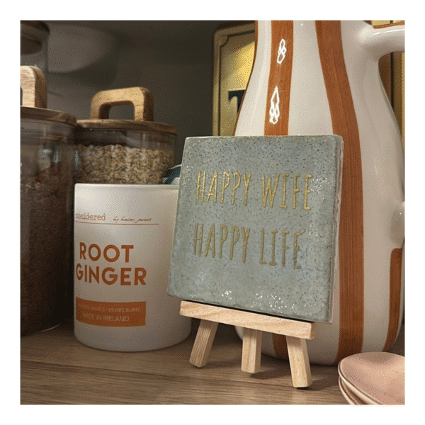 tegeltje Happy wife happy life, cadeautje samenwonen