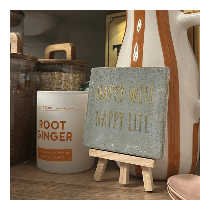 tegeltje Happy wife happy life, cadeautje samenwonen