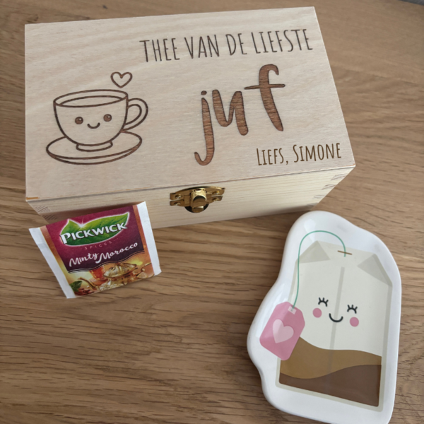 cadeautje juf, theedoos juf