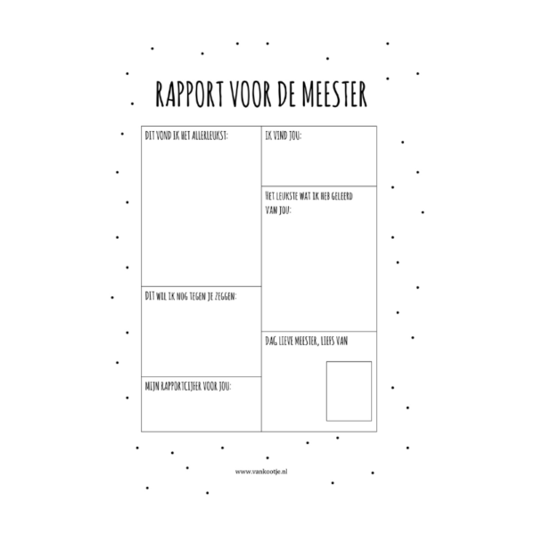 Rapport voor de meester, cadeautje meester