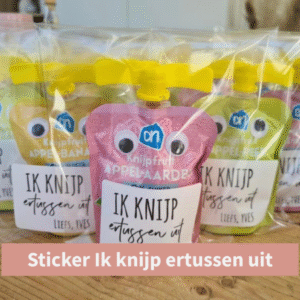Sticker Ik knijp ertussen uit banner