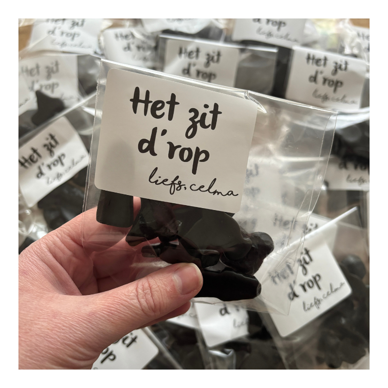 Kant en klare afscheidstraktatie ‘Het zit d’rop'. Leuke traktatie voor school of werk