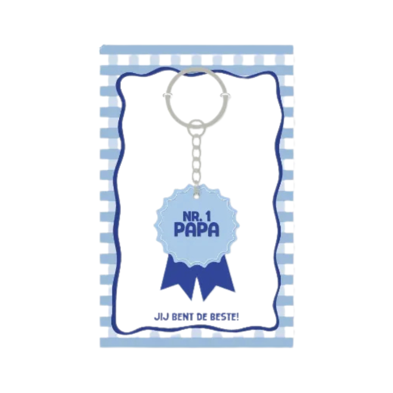 Sleutelhanger met tekst ‘Nr1 papa’, leuk als cadeau