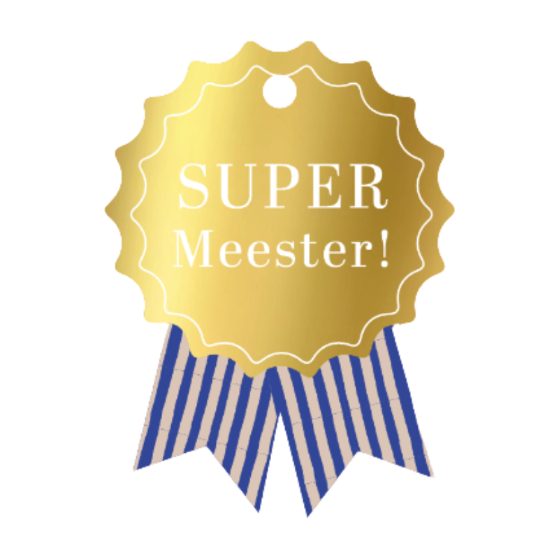 Cadeaukaartje voor de meester, leuk om aan een cadeautje te hangen