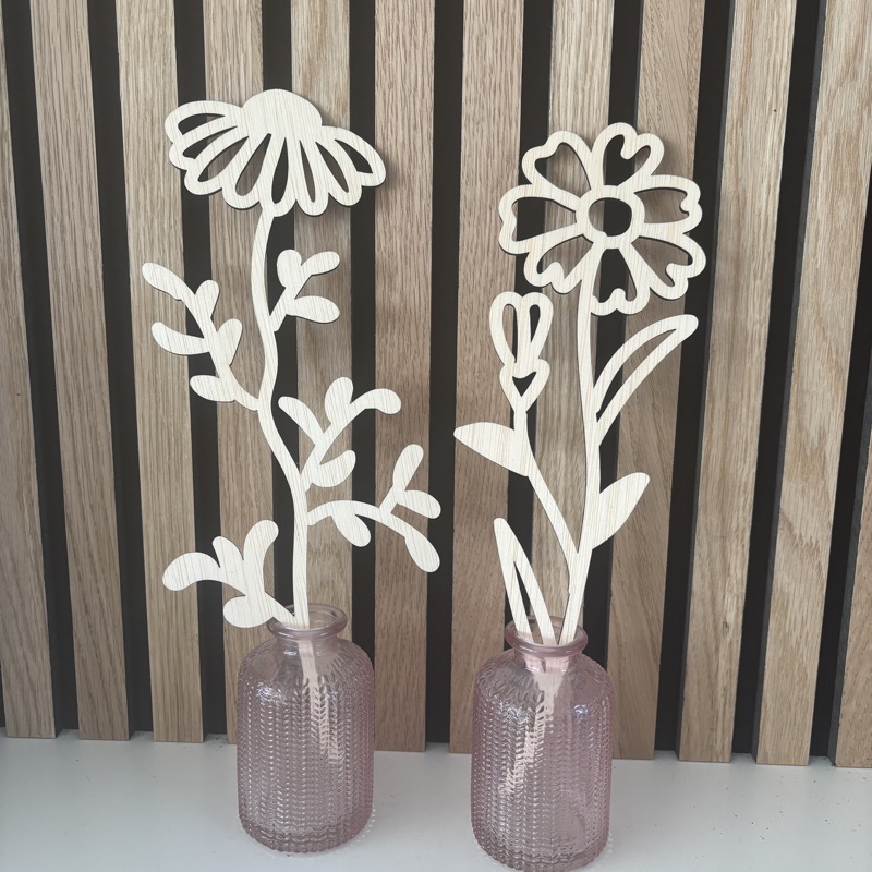 Houten bloem als decoratie of cadeautje