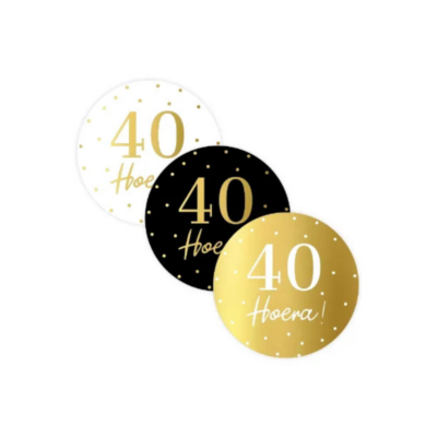Cadeausticker 40 jaar, leuk om te gebruiken bij het inpakken van je cadeaus