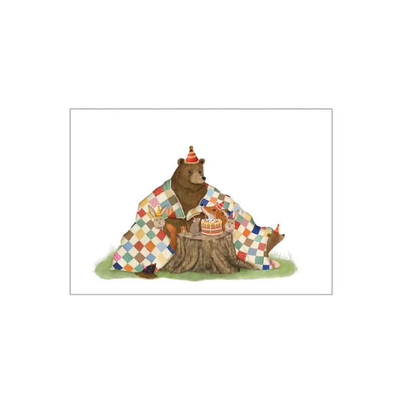 Kaart met een illustratie van dieren van Getekend door Zusje