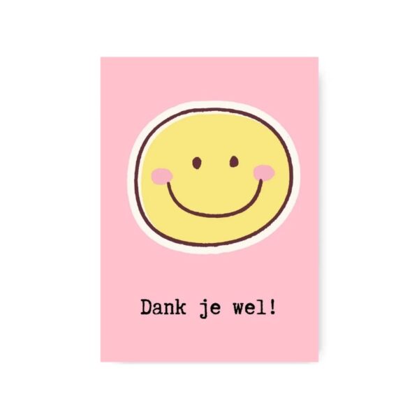 Kaart Dank je wel - smiley