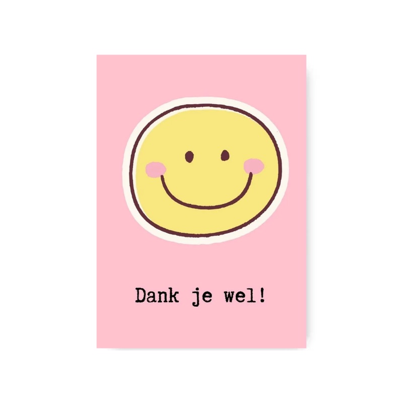 kaart dank je wel, ansichtkaart, wenskaart