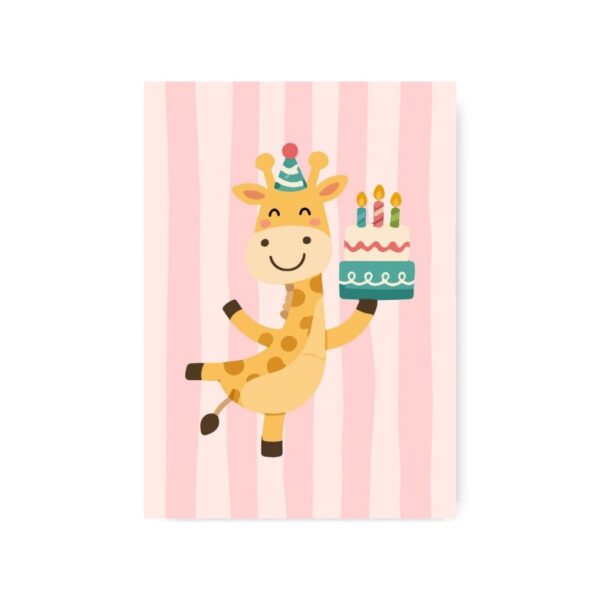 Kaart Giraffe met taart