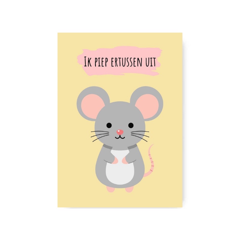 kaart afscheid, Kaart Ik piep ertussen uit