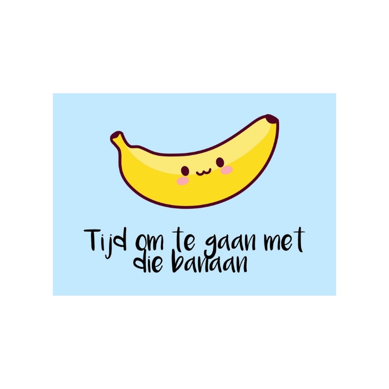 kaart Tijd om te gaan met die banaan, kaart afscheid