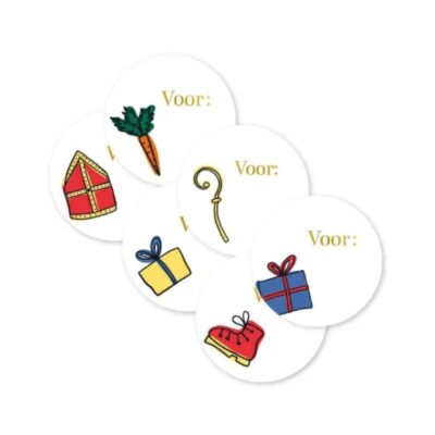 inpakken Sinterklaascadeautjes, cadeaustickers Sinterklaas