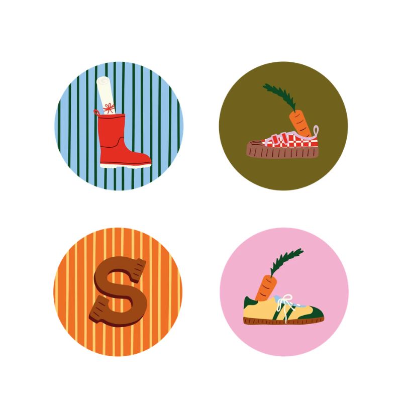 inpakken Sinterklaascadeautjes, cadeaustickers Sinterklaas